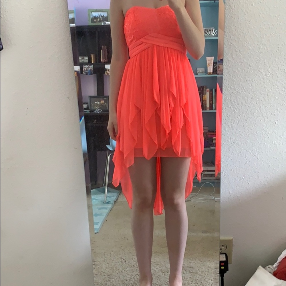My Michelle strapless pink high-low dress